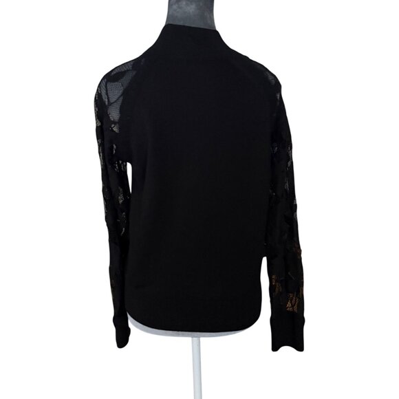 Rag & Bone Womens Black Lace Sleeve Pullover Sweater Size S - Picture 3 of 7